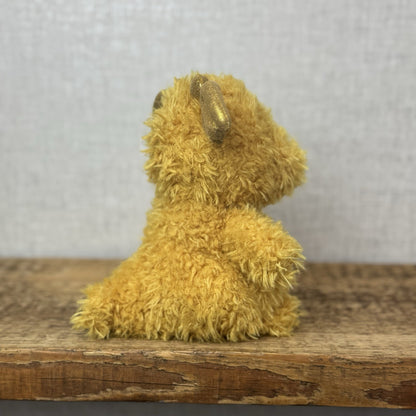 Jellycat Little Dragon - Fluffy Light Gold Dragon Beanie Plush Curly Hair 7”