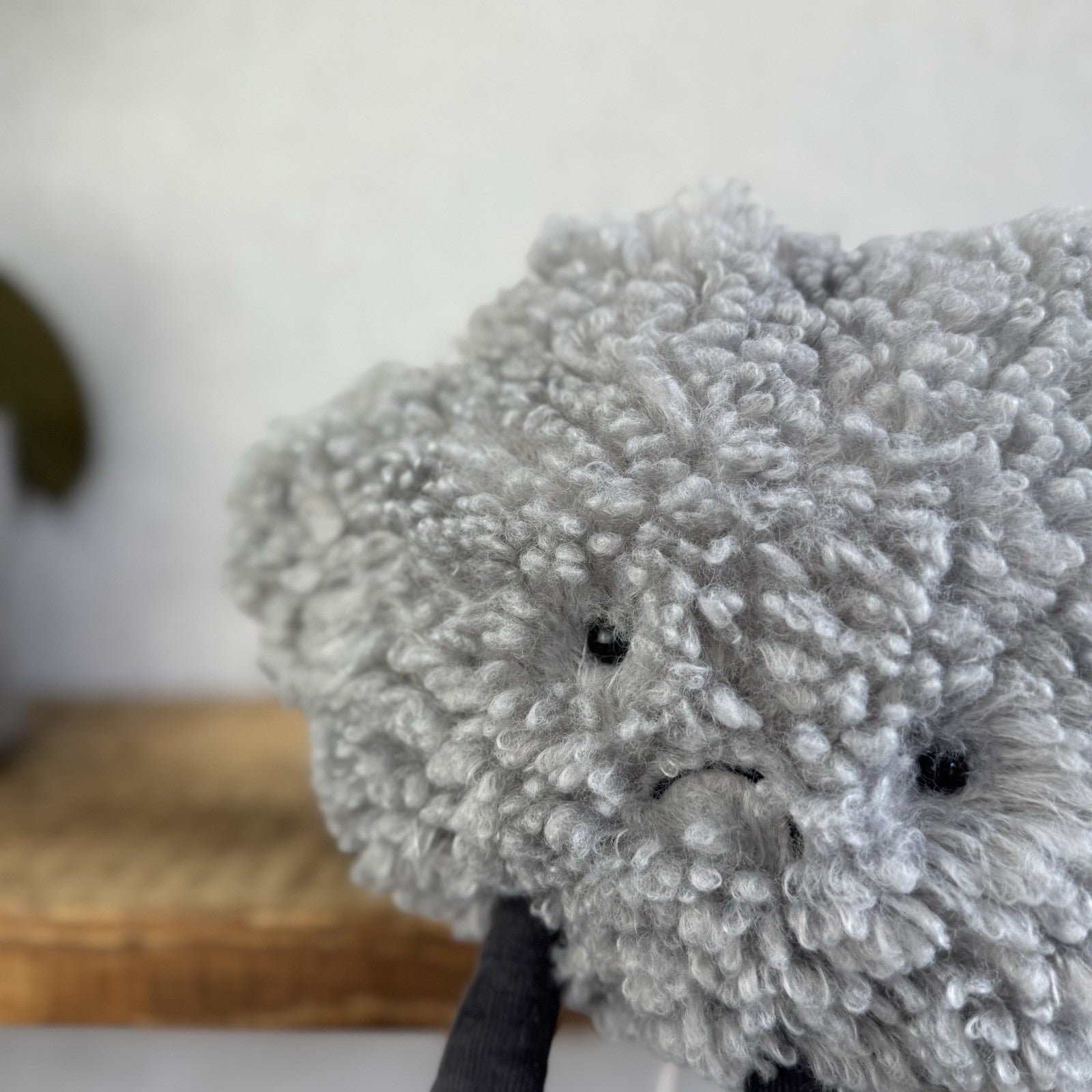 Jellycat Amuseable Storm Cloud - Grey Grumpy Cloud Plush Beanie NWT 10"