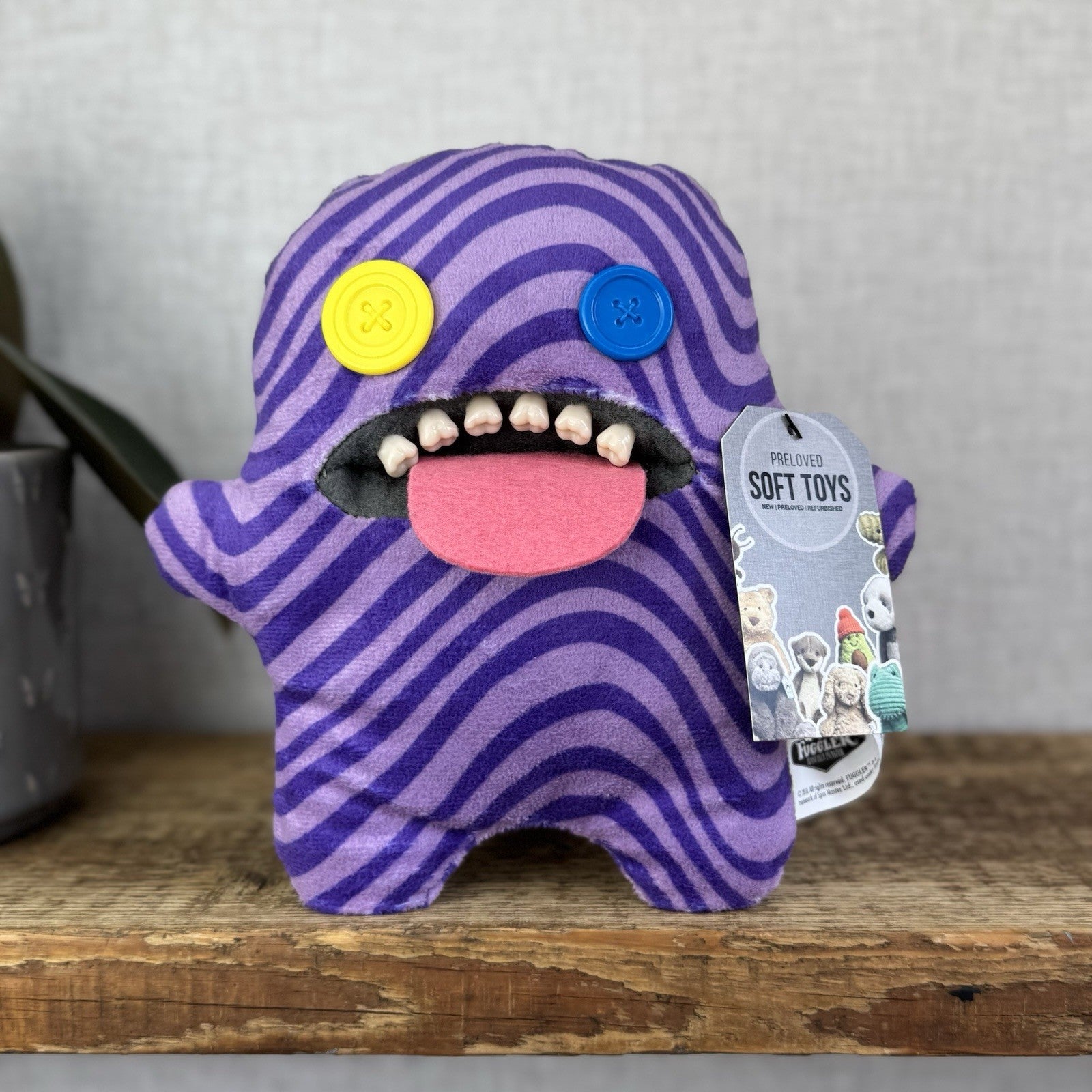 Fuggler Oogah Boogah Purple Stripe Smooth Soft Fuggler Soft Toy Plush