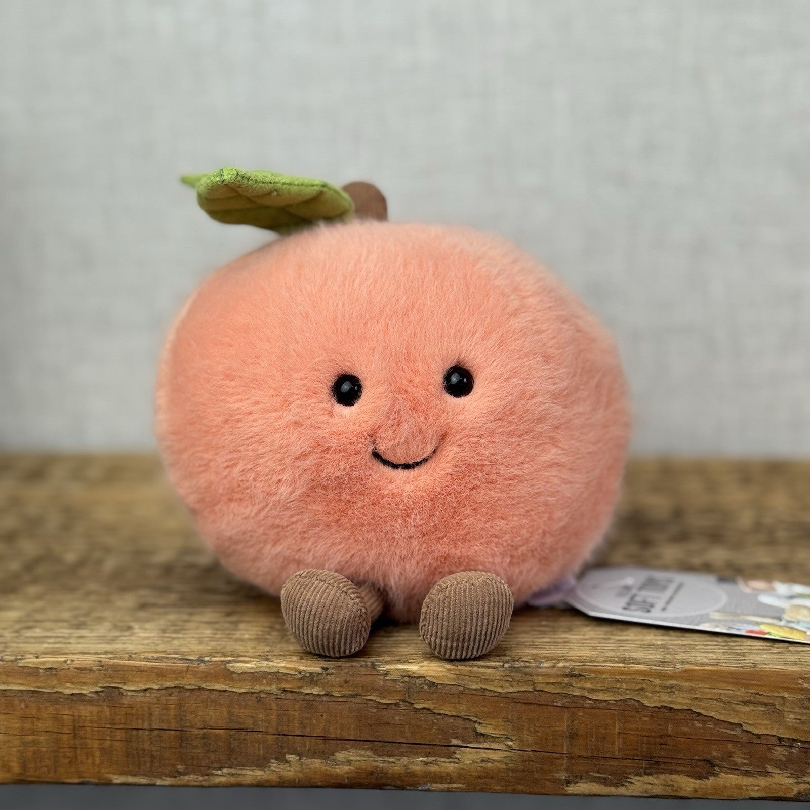 Jellycat Fuzzy Amuseable Peach - Beanie Fruit Peach Super Soft Plush NWOT 6”