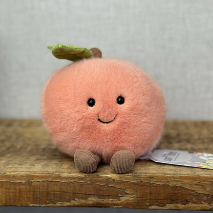 Jellycat Fuzzy Amuseable Peach - Beanie Fruit Peach Super Soft Plush NWOT 6”