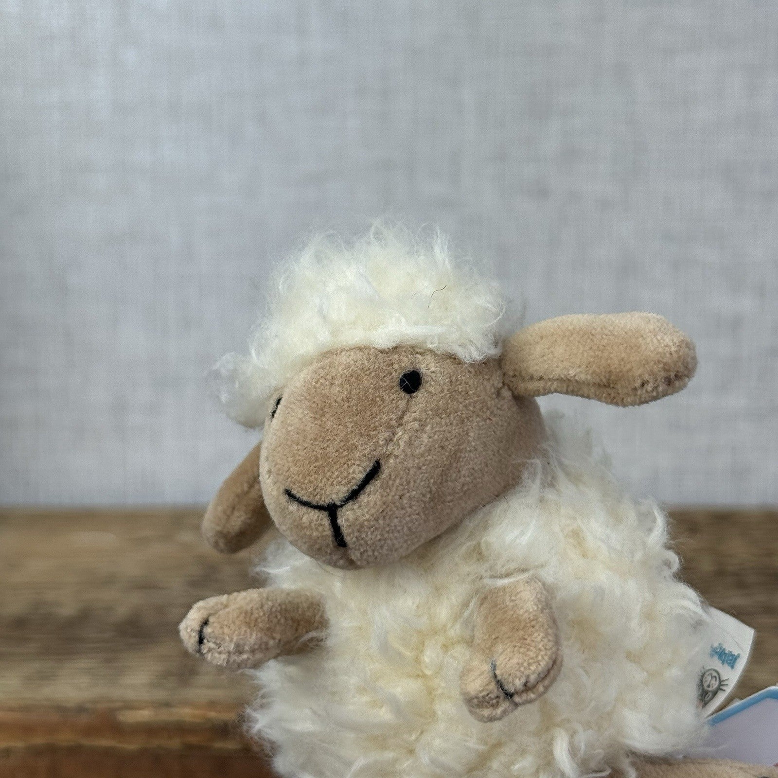 Jellycat Baby Puffball Sheep - Small Fluffy Cream Beanie Vintage With Tag 3”