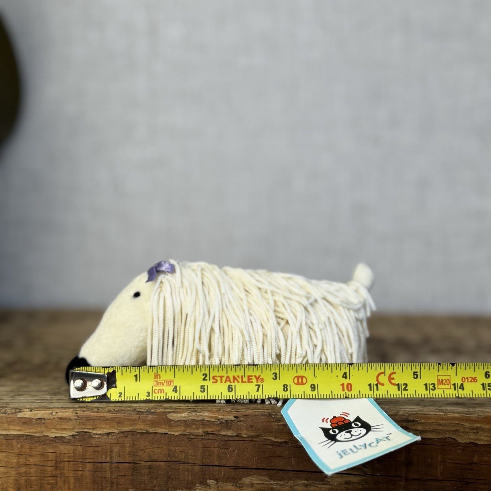 Jellycat Wonderful Woofer - Vintage Dog Puppy Fringe Dog Beanie Mini 4"