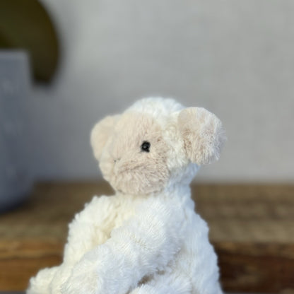 Jellycat Tiny Baby Fuddlewuddle Lamb - Baby Pocket Pal Beanie White Lamb 4” (#2)