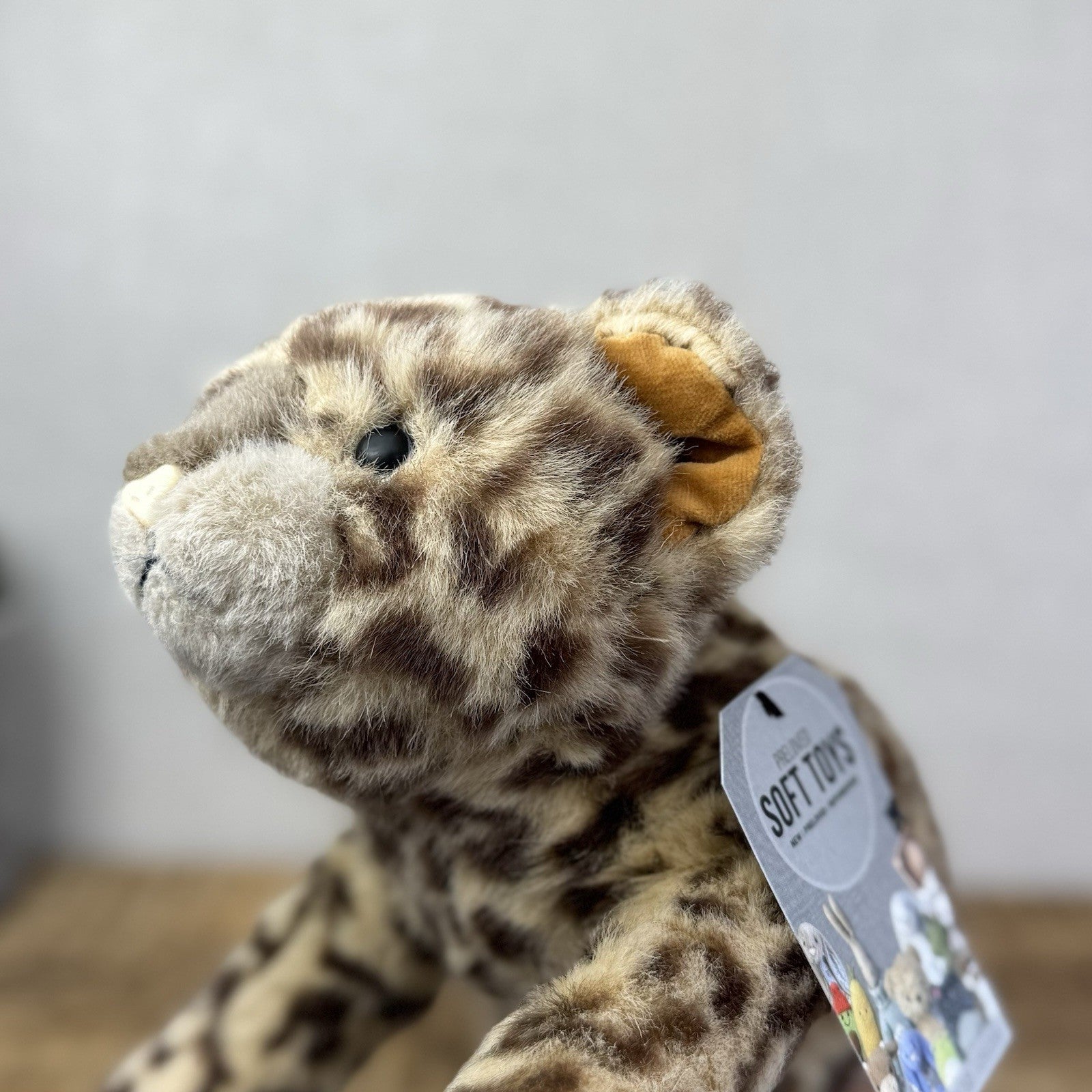 Ty 1991 Chi Chi Cheetah Leopard Plush Laying Down Vintage Floppy Cat 15”