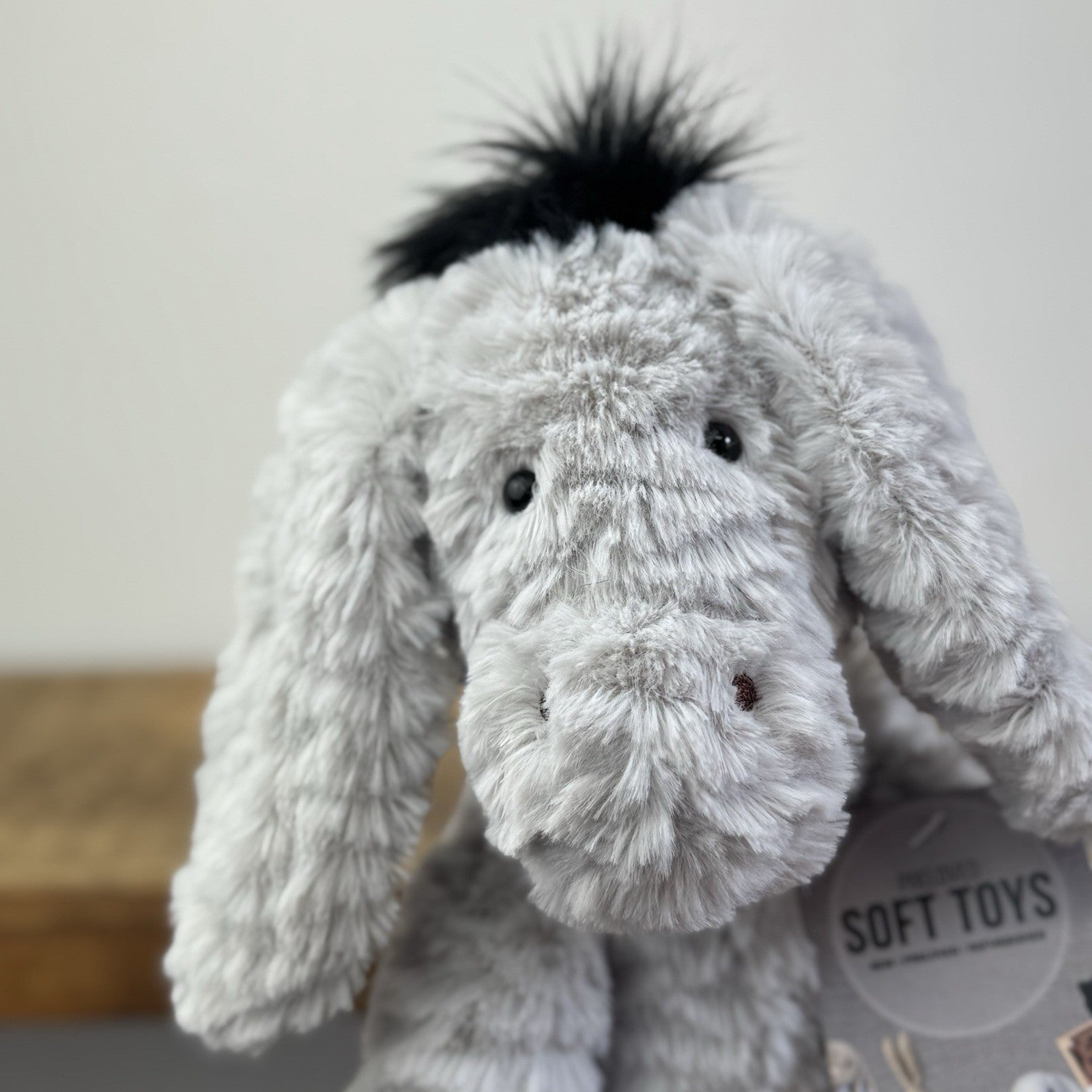 Jellycat Fuddlewuddle Donkey (First Release) Light Grey Textured Donkey Plush 8"