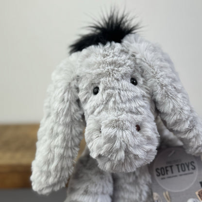 Jellycat Fuddlewuddle Donkey (First Release) Light Grey Textured Donkey Plush 8"