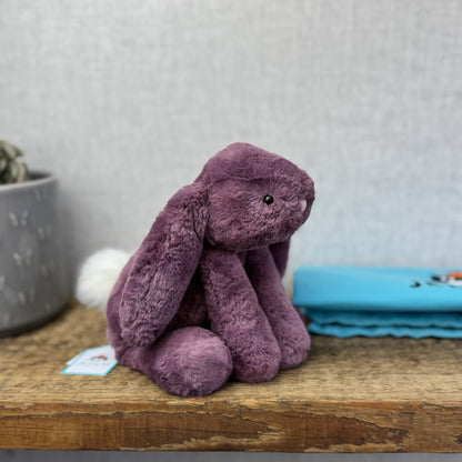 Jellycat Plum Small Bunny - Small Custom Smudge With Tags & Bag Gift Hand Dyed