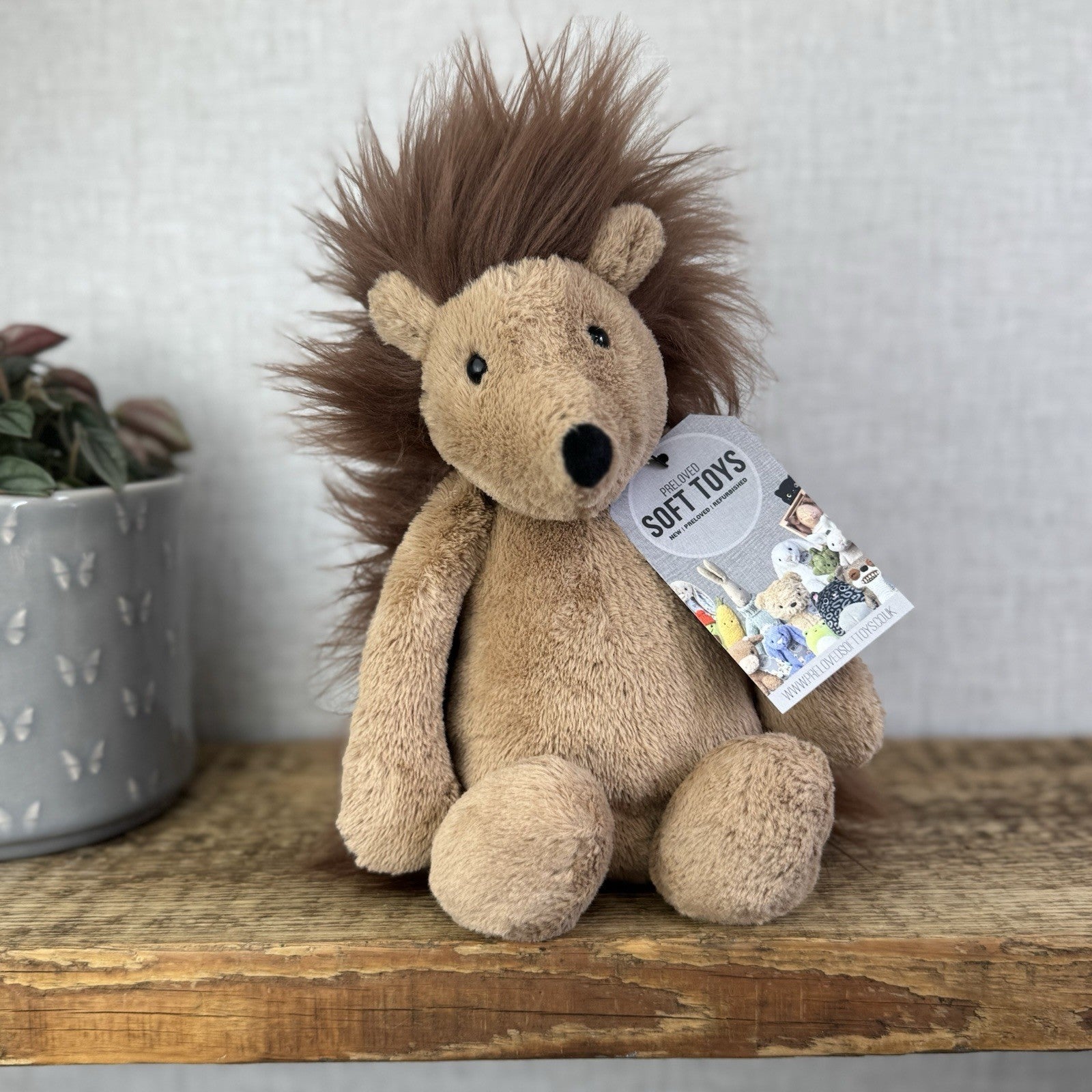 Jellycat Medium Spike Hedeghog - Light Brown/ Chocolate Brown Beanie Hedgehog