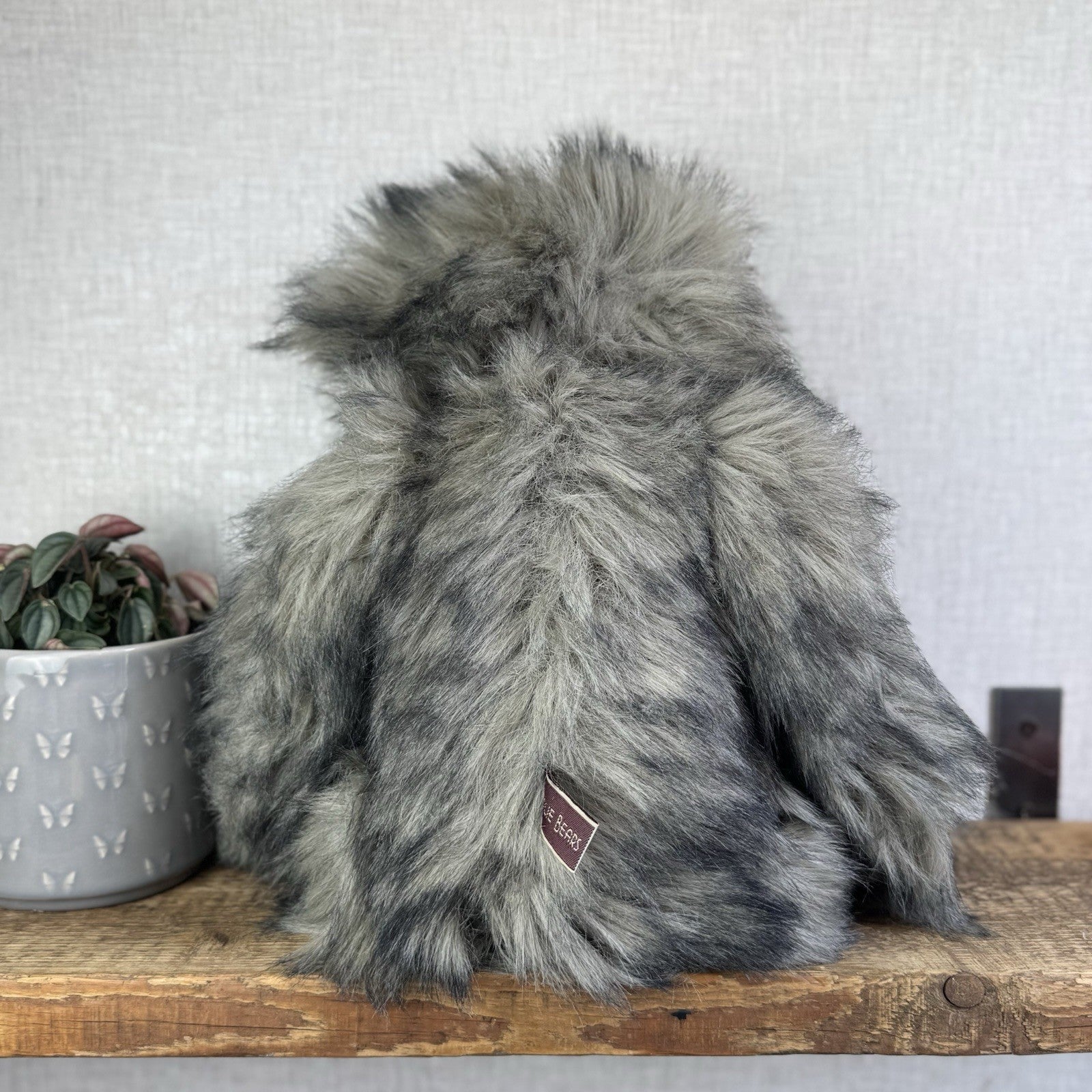 Charlie Bear Dorothy - Large Grey Heavy Charlie Bear Big Fluffy Bells Bow 21”
