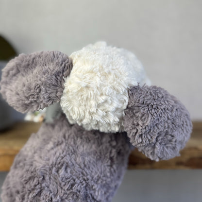 Jellycat Tumblie Sheepdog Grey & White Laying Puppy Dog Soft Toy Plush 14” (#3)