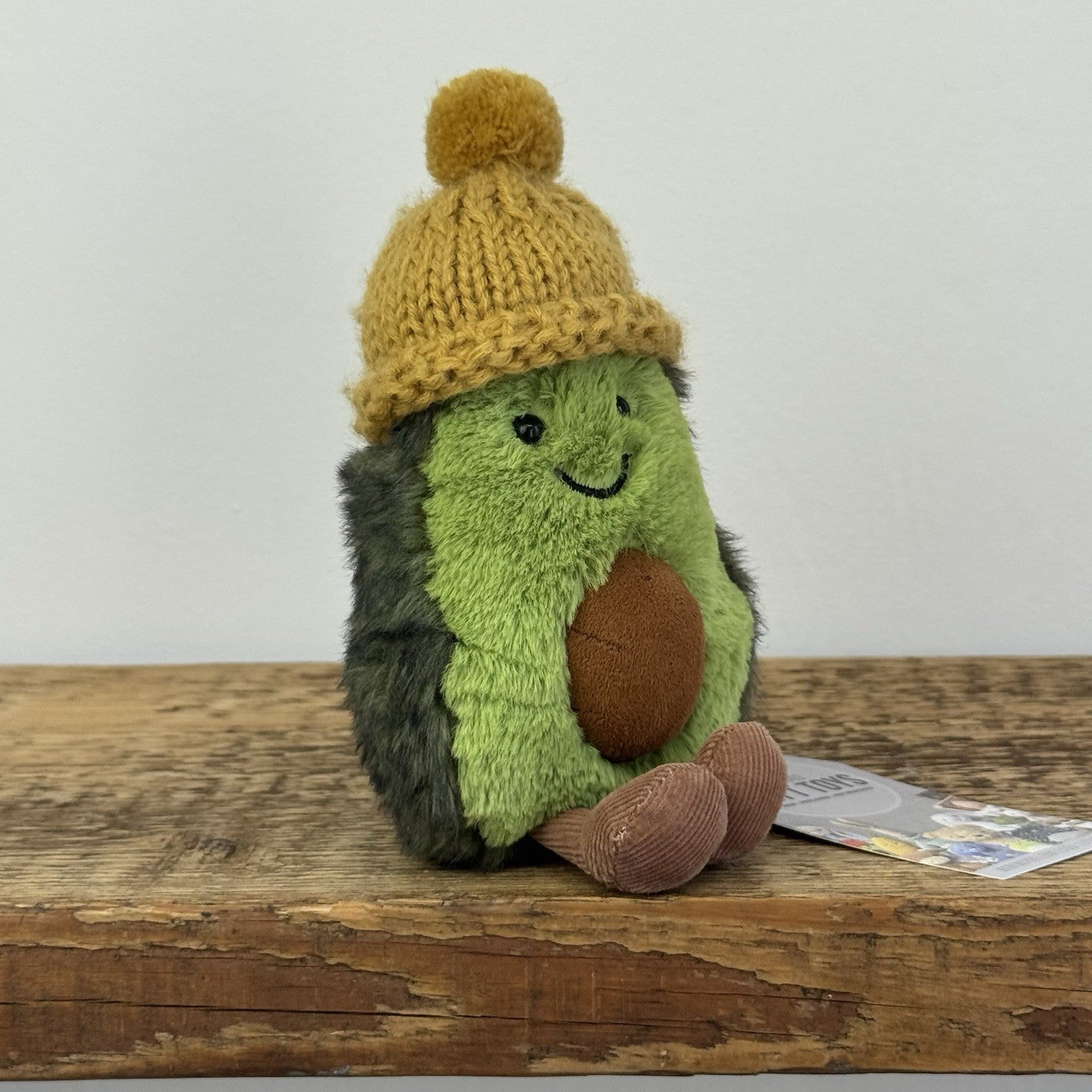 Jellycat Cozi Avocado Ochre - Avocado In Mustard/Yellow Beanie Retired 5"