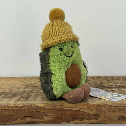 Jellycat Cozi Avocado Ochre - Avocado In Mustard/Yellow Beanie Retired 5"