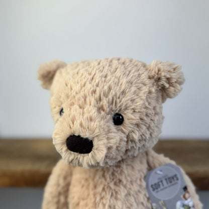 Jellycat Medium Finley Bear Soft Toy Textured Light Sandy Bear Soft Toy 16"