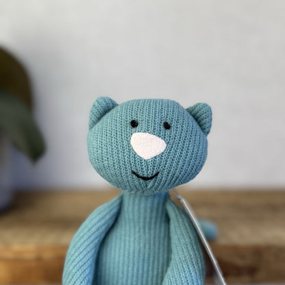 Jellycat Little Cashmina Cat - Blue Knitted Jellycat Kitten Beanie Small 7” Rare
