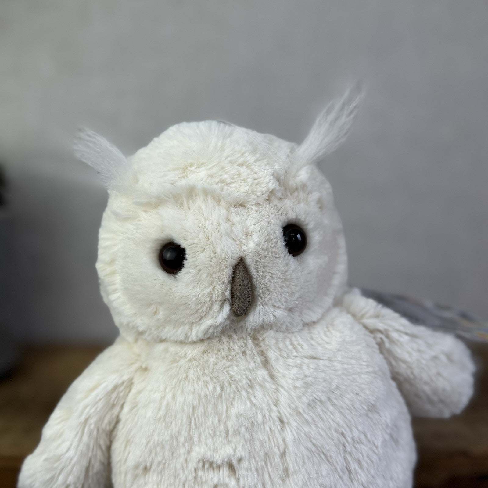 Jellycat Medium Bashful Owl - White Owl Beanie Soft Toy Retired Plush 12"