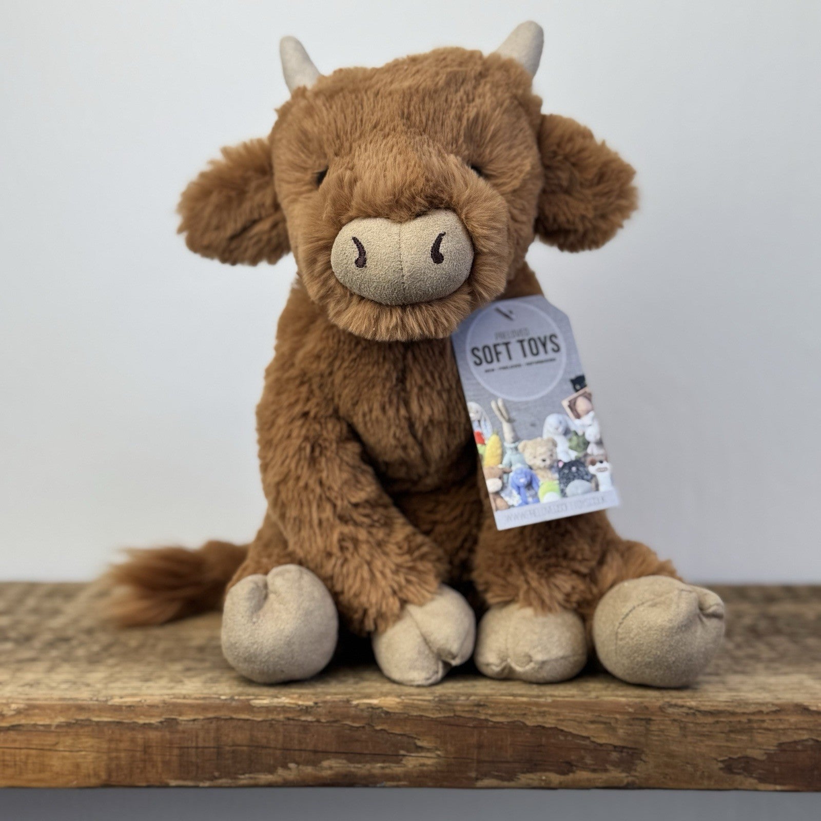 Jellycat Medium Callie Cow - Medium Brown Highland Cow Rare Retired 