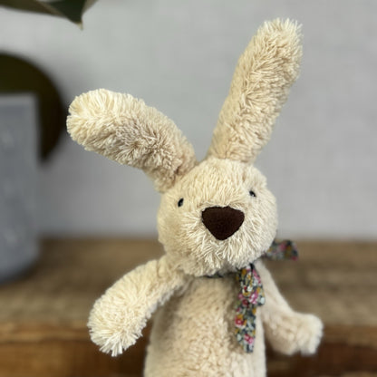 Jellycat Rufus Rabbit Lost & Found Friends  Tiny Rabbit With Bow Rare Retired 7"
