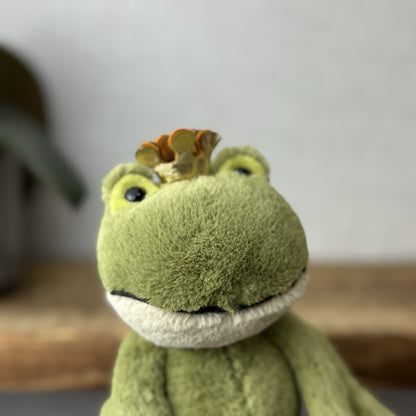 Jellycat Small Felipe Frog Prince - Little Frog In Crown Retired Frog Small 6”