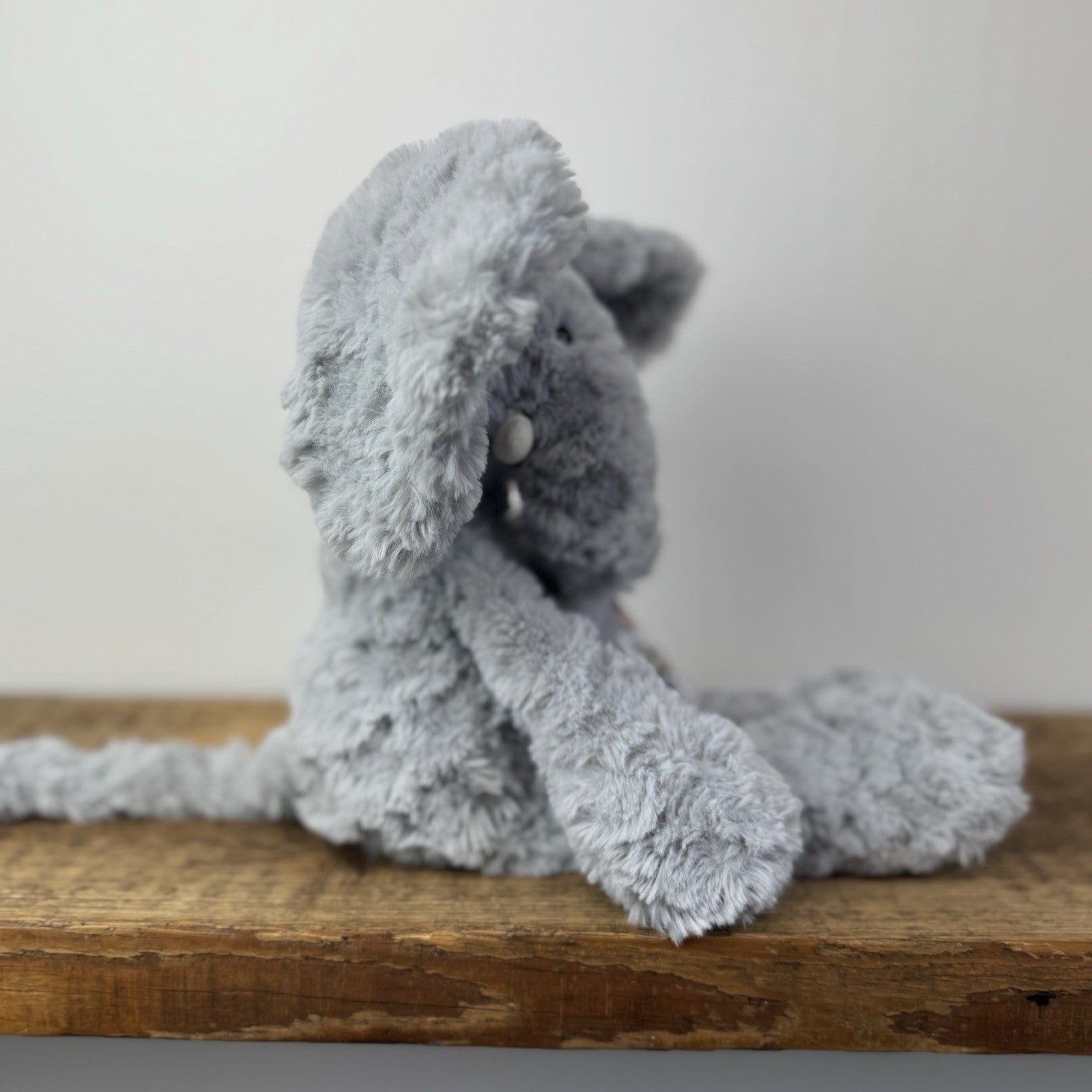 Jellycat Bobo Elephant - Grey Textured Beanie Soft Toy Retired Rare Vintage 14"