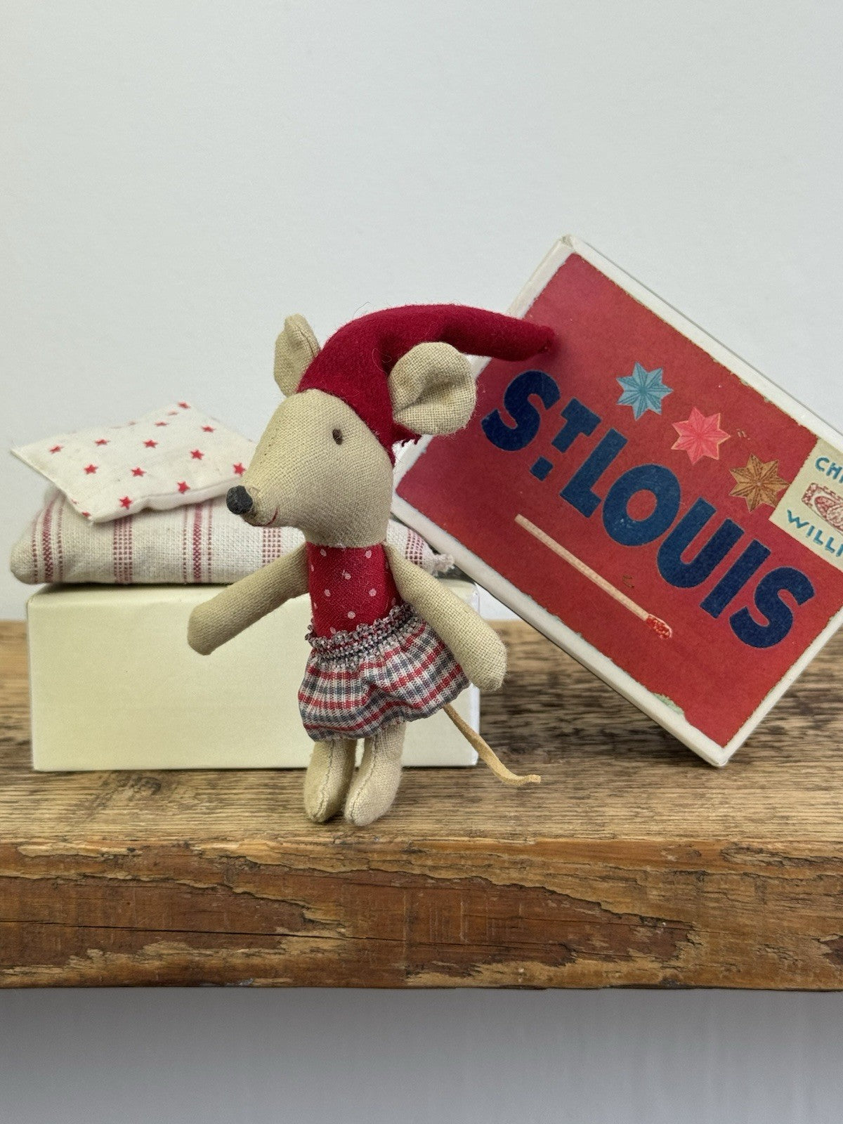 Maileg Mouse Christmas Sister in Box St Louise - Rare Vintage Maileg Mouse
