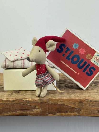 Maileg Mouse Christmas Sister in Box St Louise - Rare Vintage Maileg Mouse