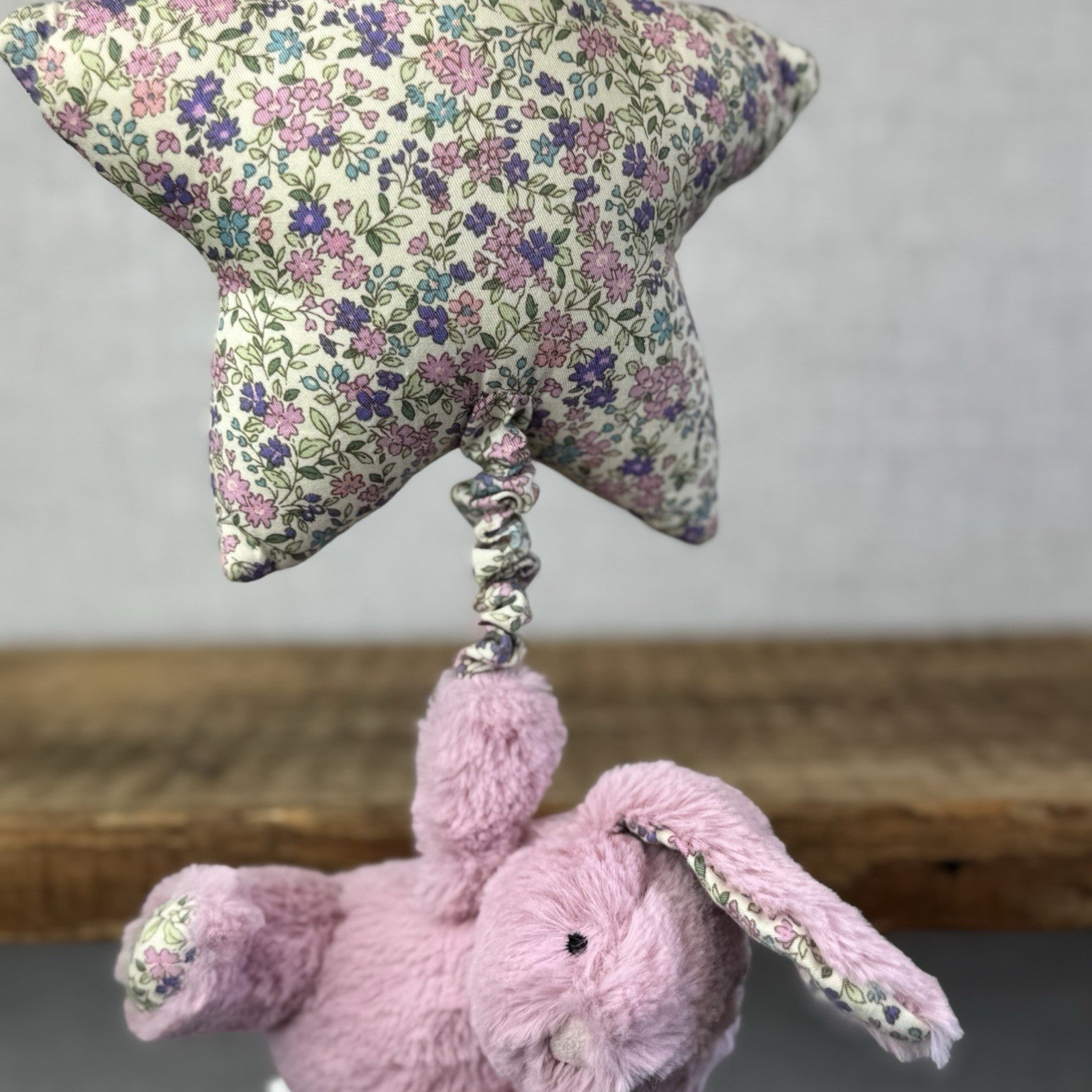 Jellycat Blossom Bunny Musical Pull - Lullaby Mobile Baby Music - Tulip Pink Toy