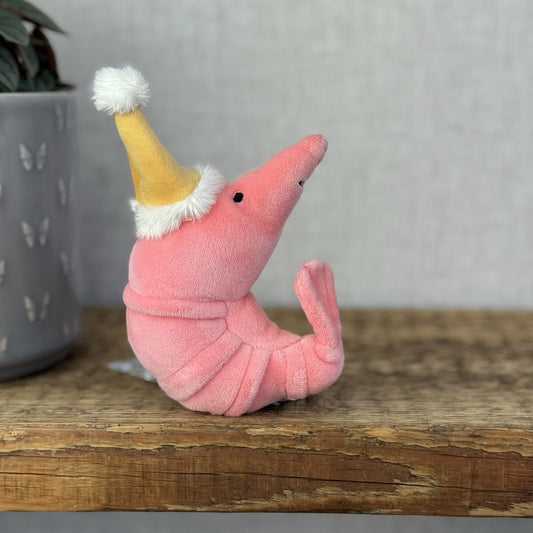 Jellycat Celebration Crustacean Shrimp Prawn Soft Toy Plush - Shrimp In Hat (#2)