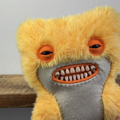 Fuggler Awkward Bear Yellow Fur Soft Toy 12’ Plush - Retired Rare Cuddly
