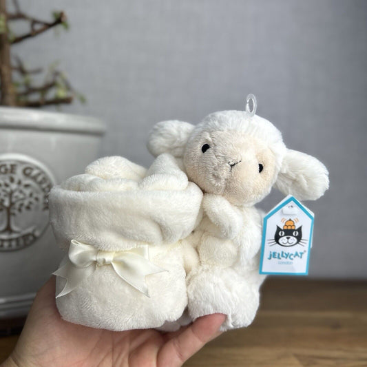 Jellycat Bashful Lamb Soother - Sheep Lamb Cream Soother - Comfort Blanket New