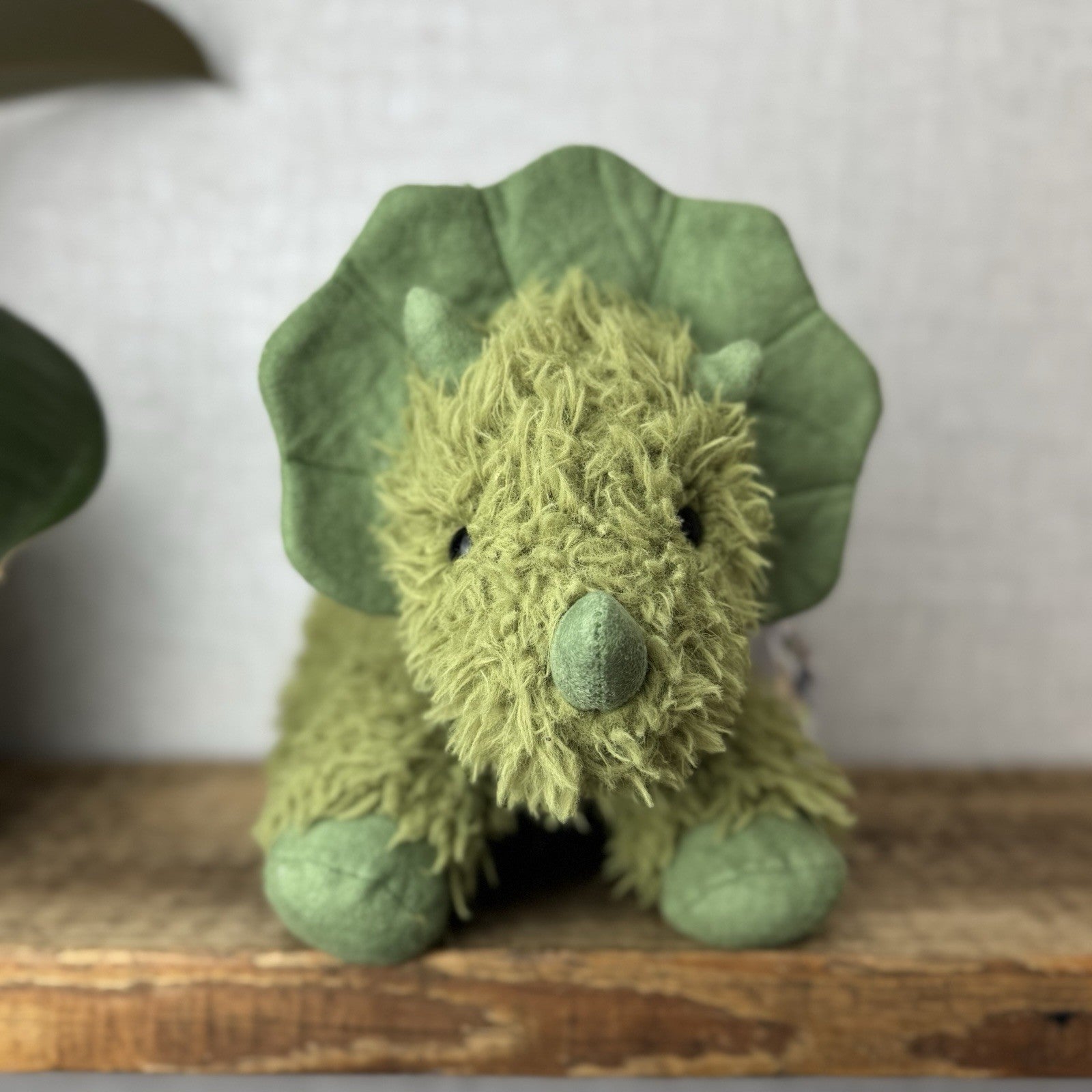 Jellycat Curvie Dino - Green Fluffy Sitting Dinosaur Plush Beanie - Medium 8” 