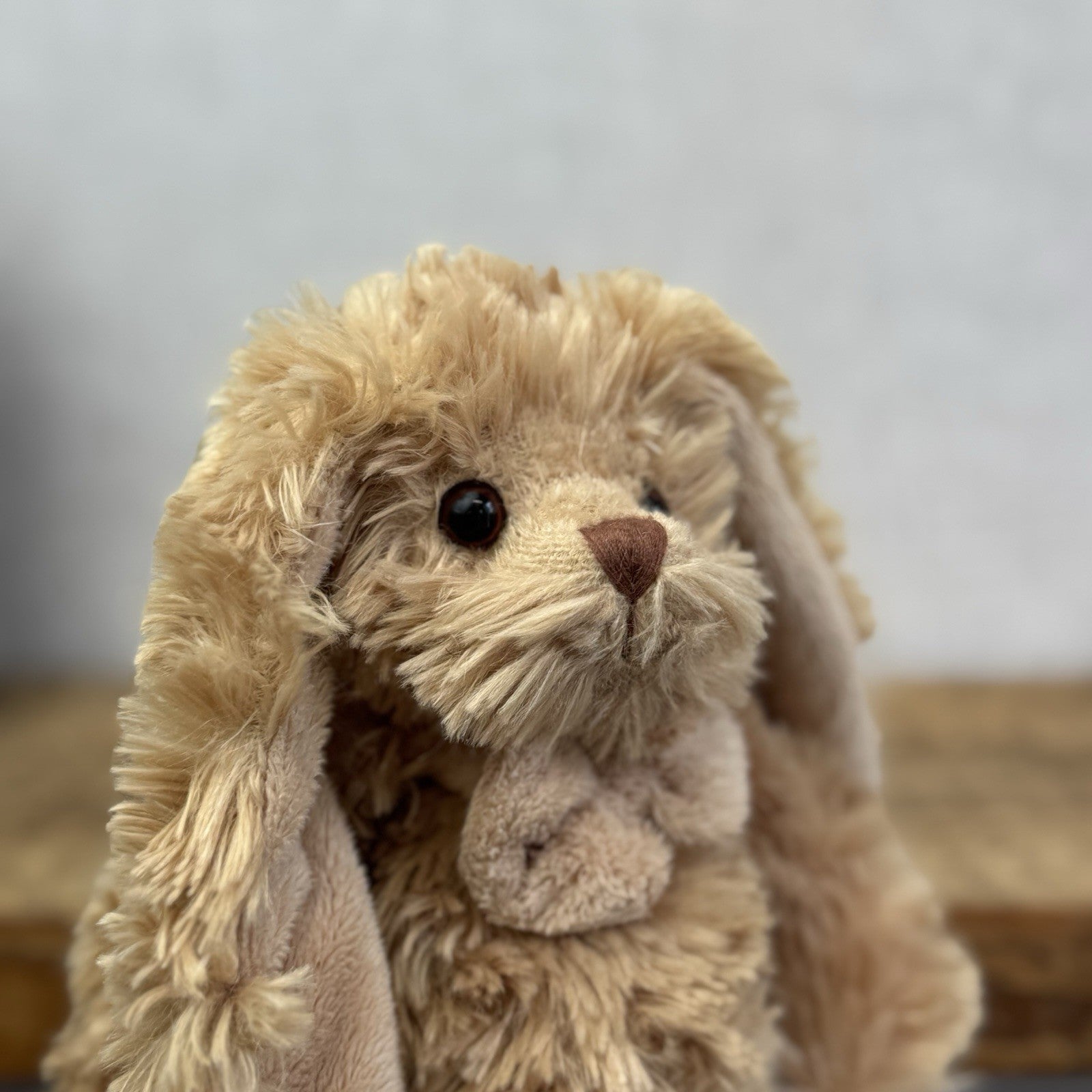Bukowski Vintage Retired Small Beanie Long Eared Bunny Rabbit Honey Brown 8"