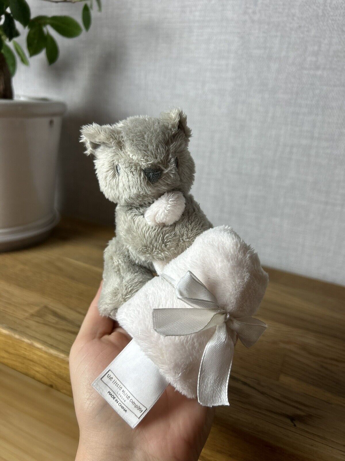 The Little White Company Buttons Bear Comforter - Girls Comforter - Soother Pink