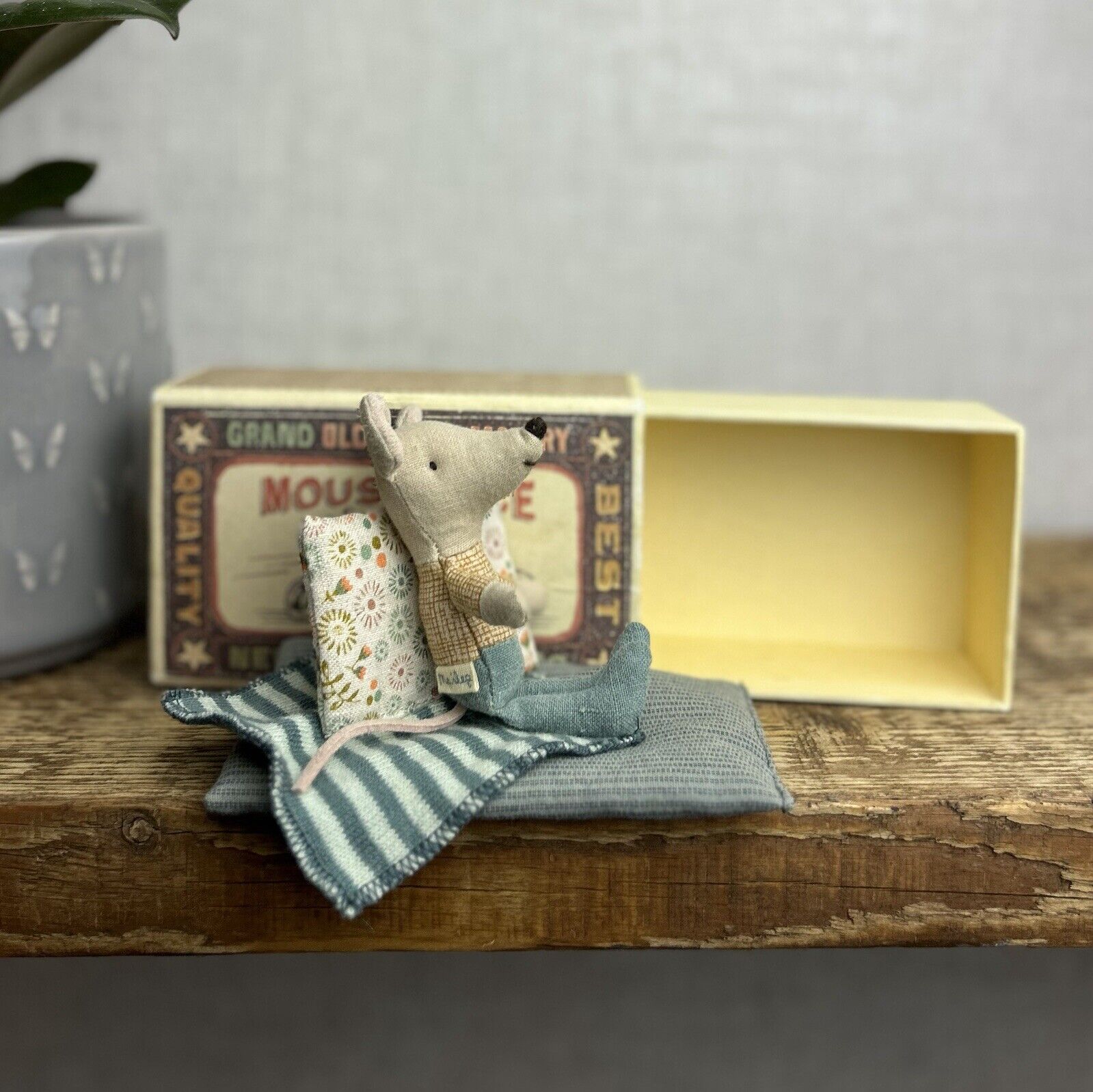 Maileg Little Brother Mouse In A Box - Yellow Body Mouse Little - Retired 2018