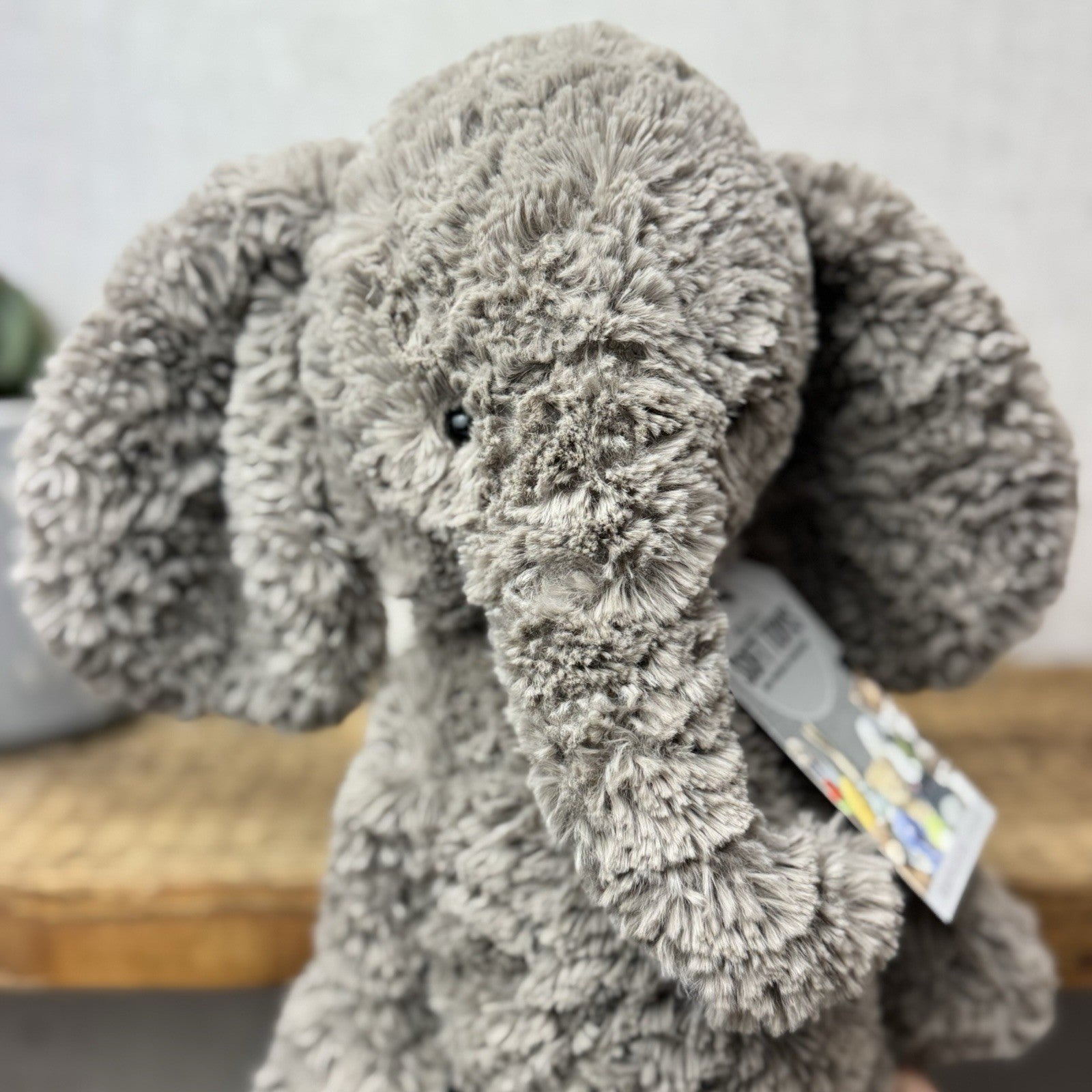 Jellycat Medium Mumble Elephant - Medium Dark Grey Jellycat Elephant 14"