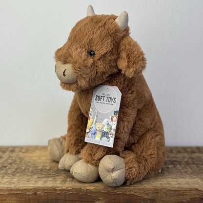 Jellycat Medium Callie Cow - Medium Brown Highland Cow Rare Retired 