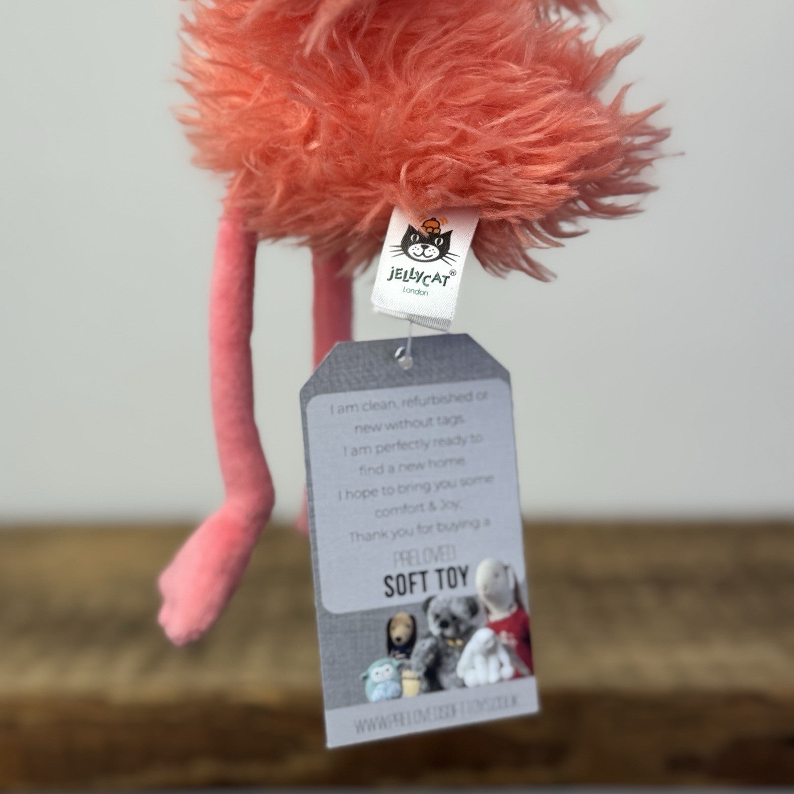 Jellycat Bonbon Flamingo - Mini Flamingo Fluffy Soft Toy Retired Rare 9"