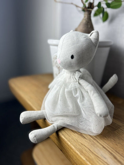 Jellycat Jolie Kitten Cat - Jellycat Cat In Dress - Jellycat Grey Cat Medium