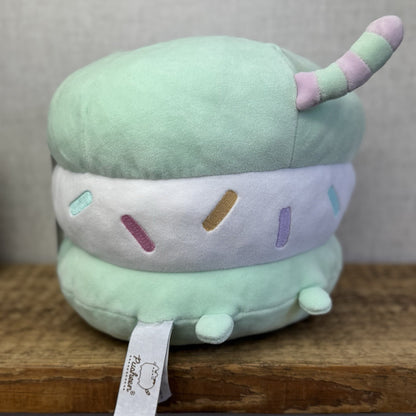 Gund Pusheen Cat Mint Green Ice Cream Sandwich Cat Large 10"