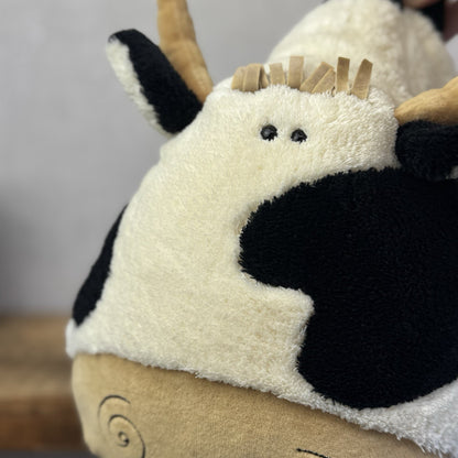 Jellycat Scallywag Cow - Large Head Cow Soft Toy Vintage Retired Quirky 10"