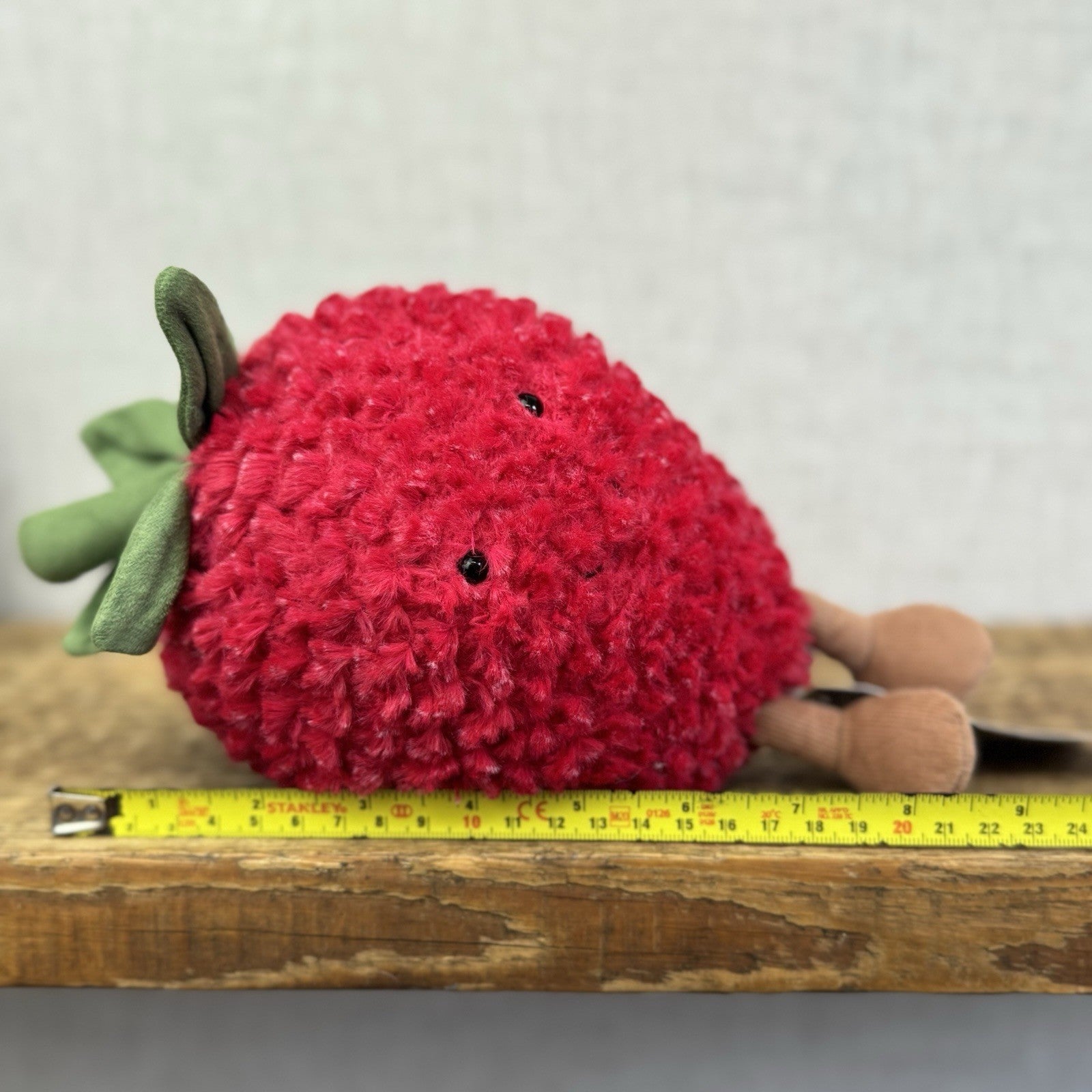 Jellycat Amuseables Strawberry Large - New Version Red Strawberry 5 Leaves 9”