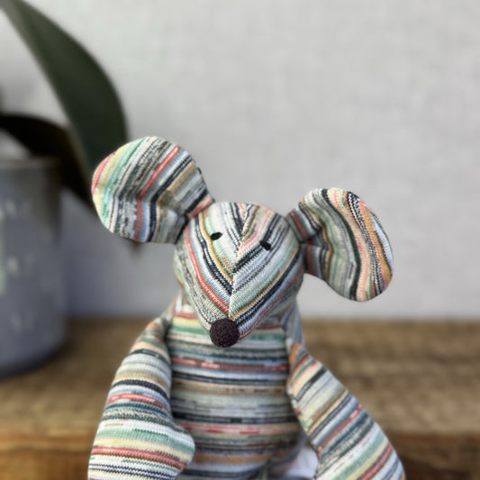 Muji Yarn Mouse - Recycled Yarn Mouse Beanie (Jellycat Collab) Small Mouse 5”
