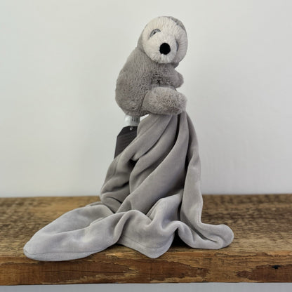 Jellycat Bailey Sloth - Shooshu Sloth Soother Comfort Blanket Grey Retired Rare