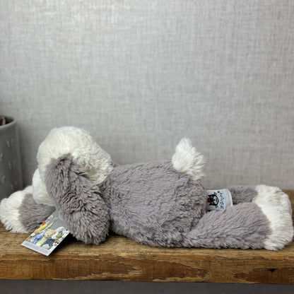 Jellycat Smudge Puppy - Medium Grey & White Puppy Floppy Plush Toy Medium 14"