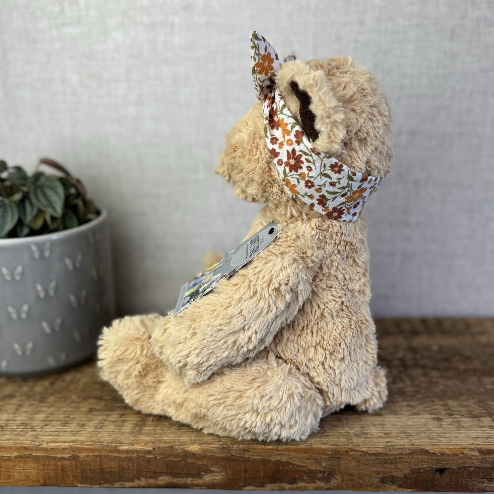 Jellycat "Autumn" Bear - Custom Edward Bear Soft Toy Blossom Print Paws 12" OOAK