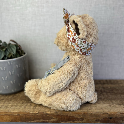 Jellycat "Autumn" Bear - Custom Edward Bear Soft Toy Blossom Print Paws 12" OOAK