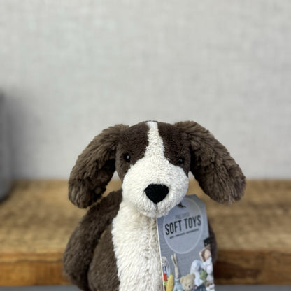 Jellycat Small Bashful Fudge Puppy - Brown Spaniel Bashful Dog Beanie Plush 8"