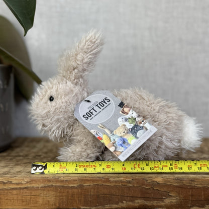Jellycat Beige Hoppity Bunny Curly Fur Fluffy Angora Bunny Rabbit Small 6”