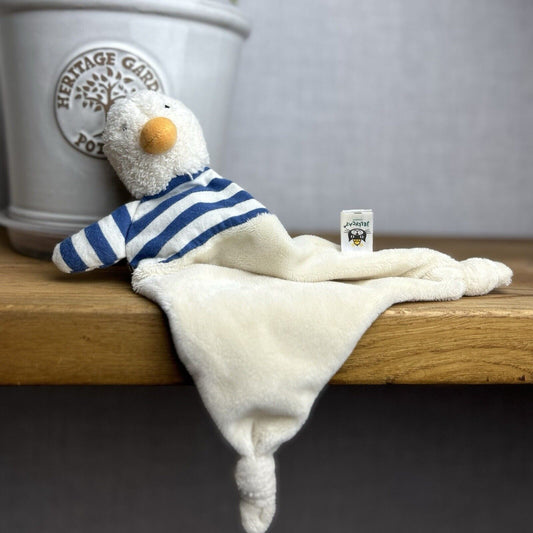 Jellycat Bredita Duck Soother - Duck Soother Cream Navy Striped - Comforter