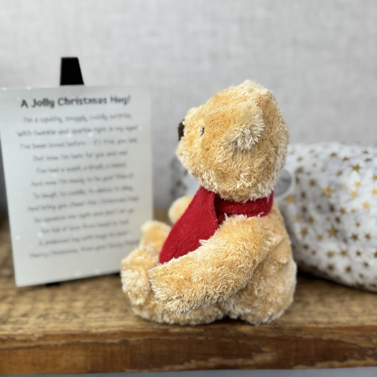 M&S Spencer Bear Beanie Red Scarf 5" - Christmas Gift Soft Toy Wrapped & Ready